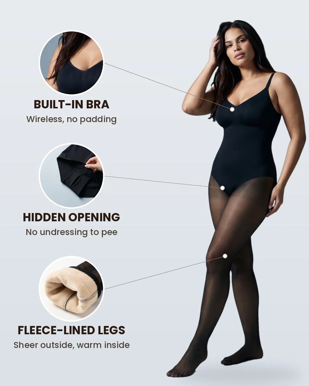 NELMORA™ Fleece-Lined Tights Bodysuit